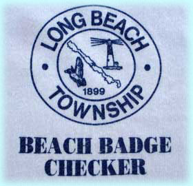 Beach Badge Checker's t-shirt (front)